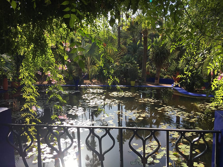 Teich im Jardin Majorelle von Marrakesch