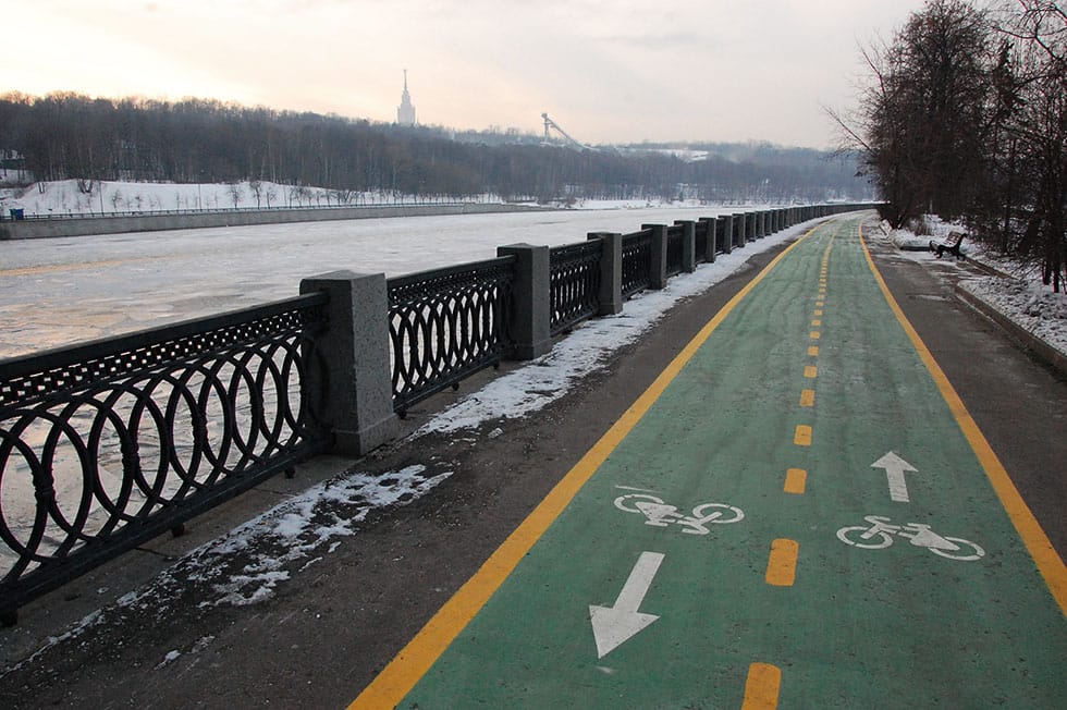 Radweg Moskva Moskau Winter