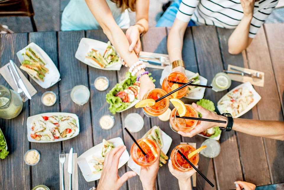 Snacks und Trinks Italien