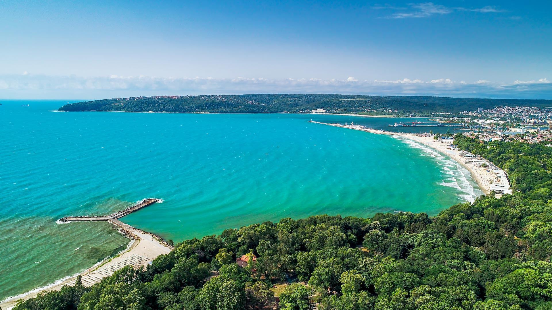 Blick auf Varna mit Meeresgarten