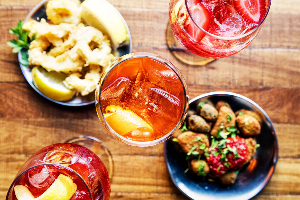 Snacks und Trinks Italien