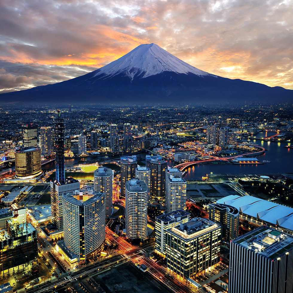 Blick über Tokyo auf den Mount Fuji Tokio
