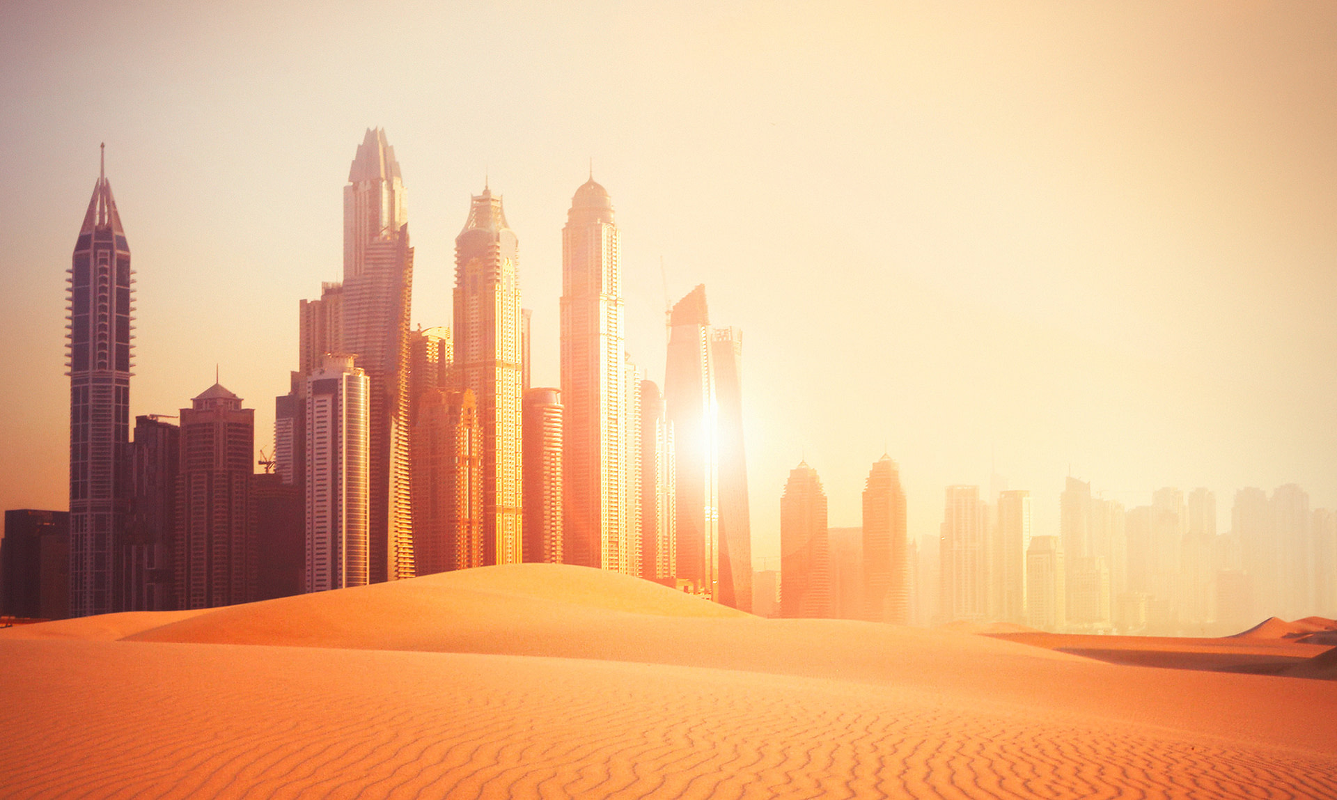Dubai Skyline Wüste