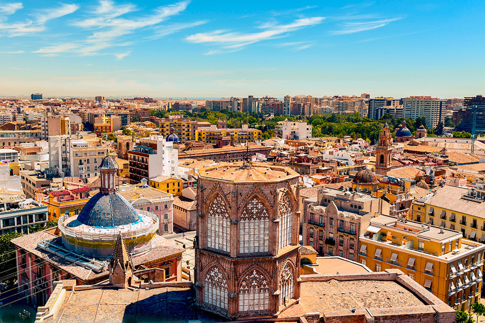 Altstadt von Valencia von oben